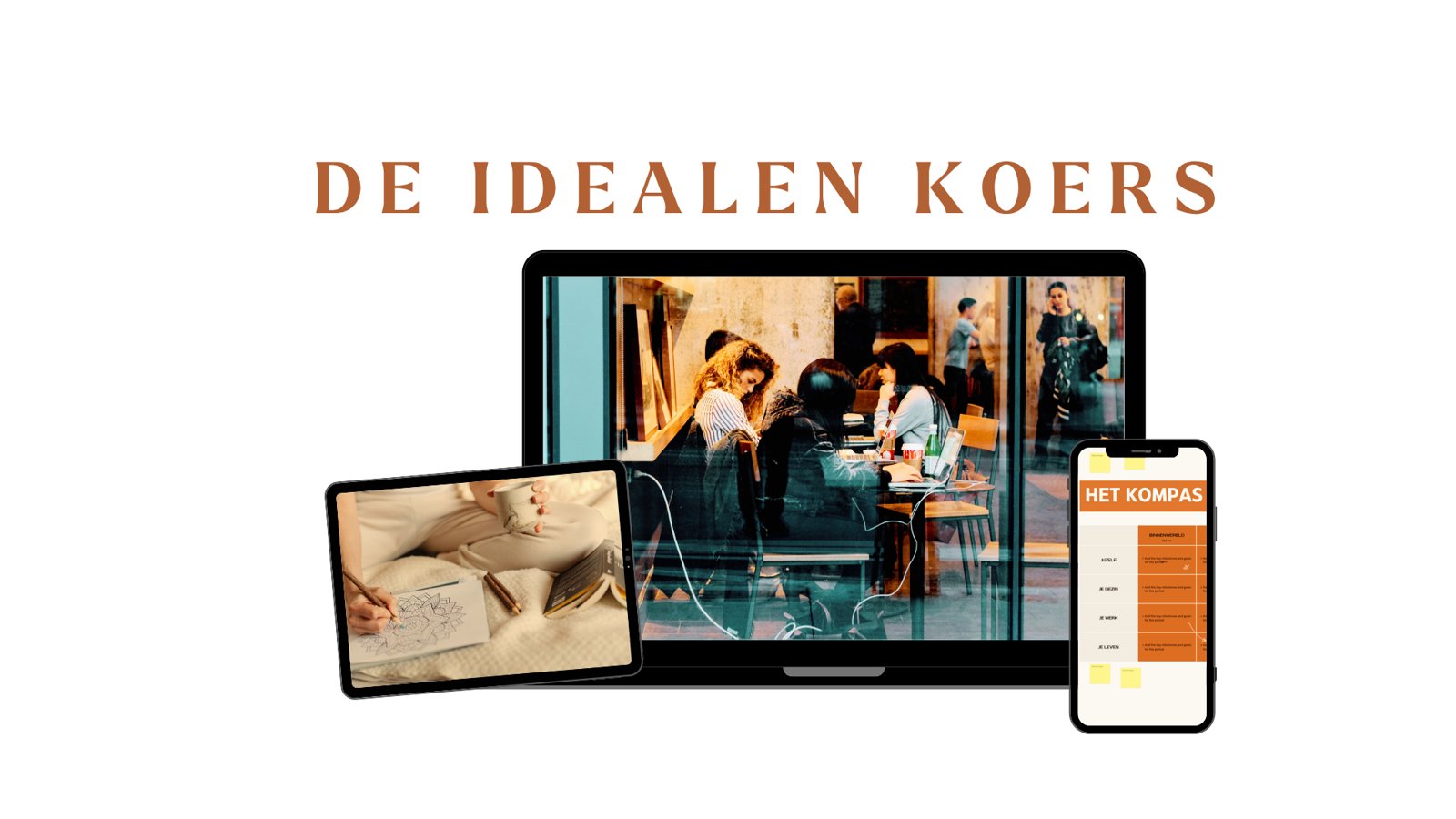 De Idealen Koers op laptop, tablet en telefoon